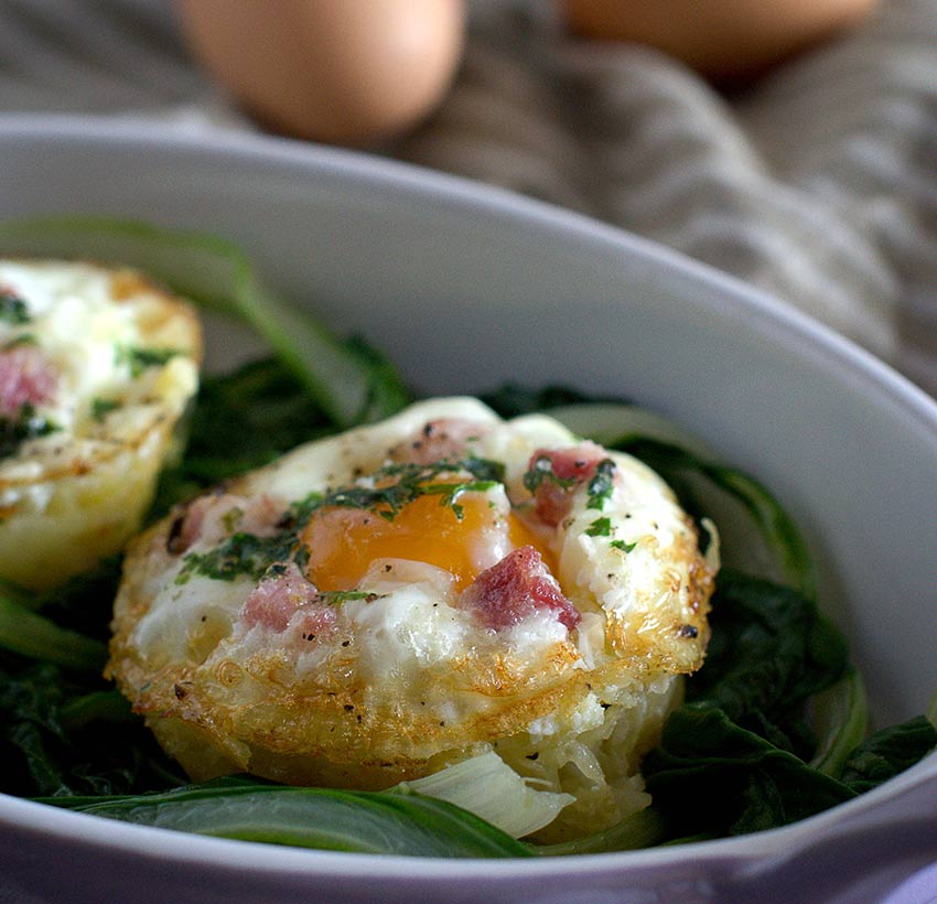 Cestini di patate con uova e fonduta - Caseificio Val d'Aveto
