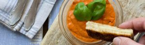 Sandwiches grigliati con Formaggetta e salsa ai peperoni Antipasto