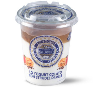 yogurt colato strudel di mele-caseificio Val d'Aveto