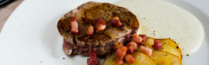 Filetto di manzo con pere e fonduta di San Ste' parallasse