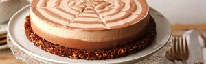 CHEESECAKE AL CIOCCOLATO E YOGURT PRALINATO CROCCANTE ps
