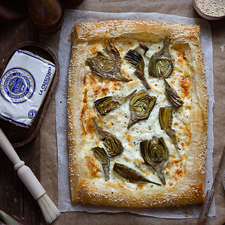 TORTA SALATA CON CRESCENZA CARCIOFI E TOPINAMBUR sm