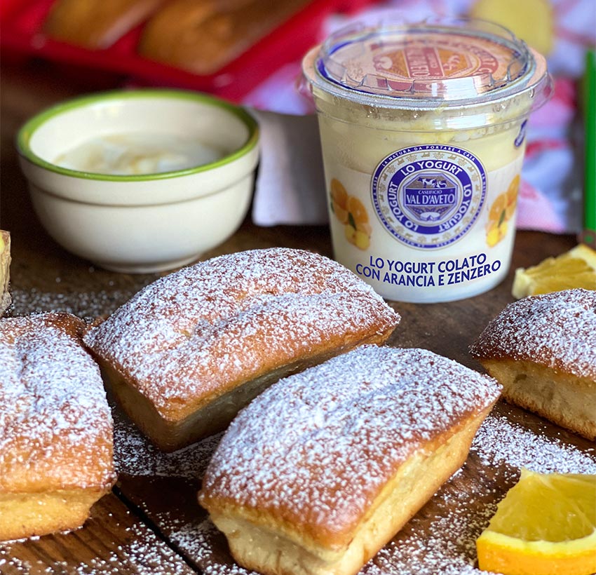 Mini plumcake con Yogurt Colato con Arancia e Zenzero - Caseificio Val  d'Aveto