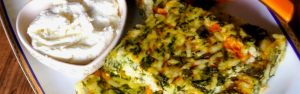TORTINO DI RISO SPINACI E ZUCCA CON PRESCINSOA ps