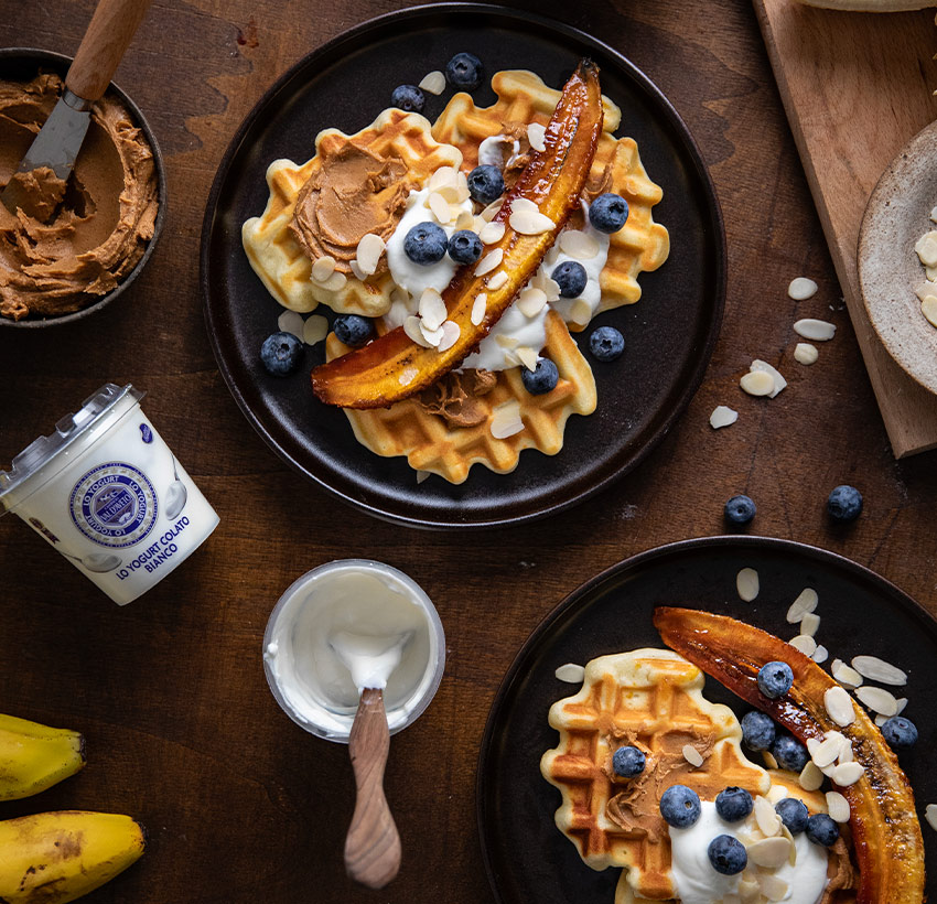 Waffle con Yogurt Colato bianco Val D’Aveto