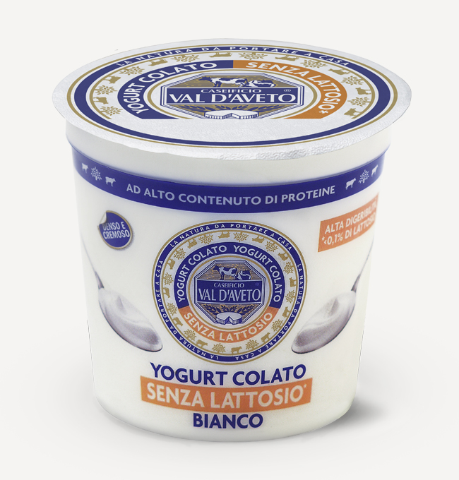 yogurt bianco colato senza lattosio Caseificio Val d'Aveto