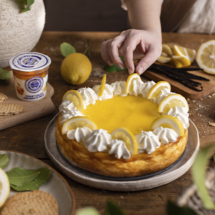 Cheesecake con yogurt con miele