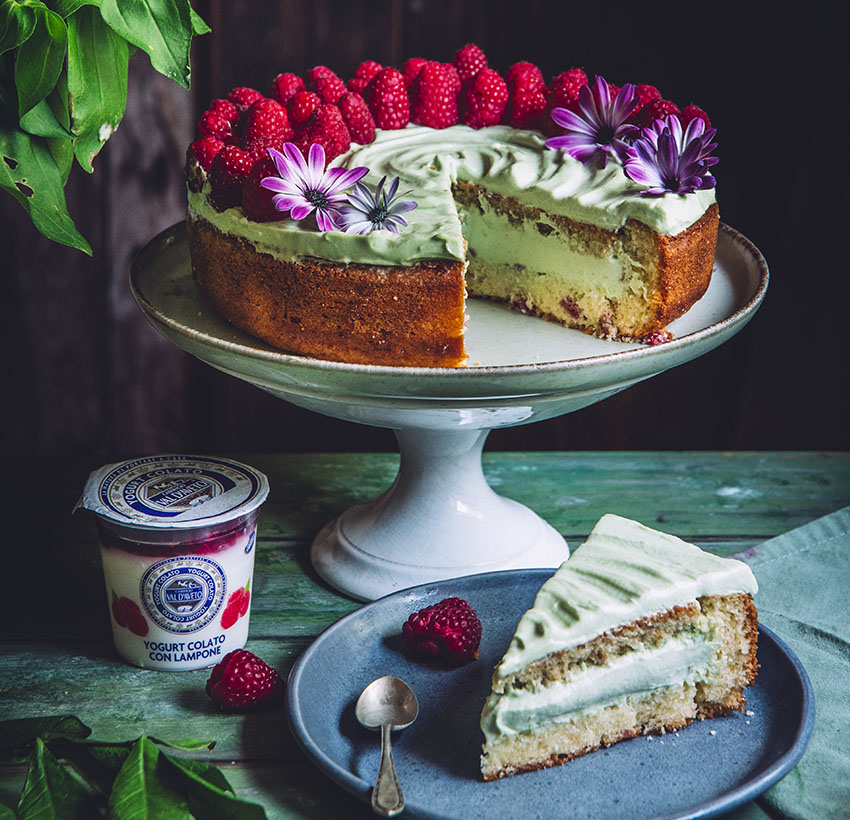Torta lamponi pistacchio grande